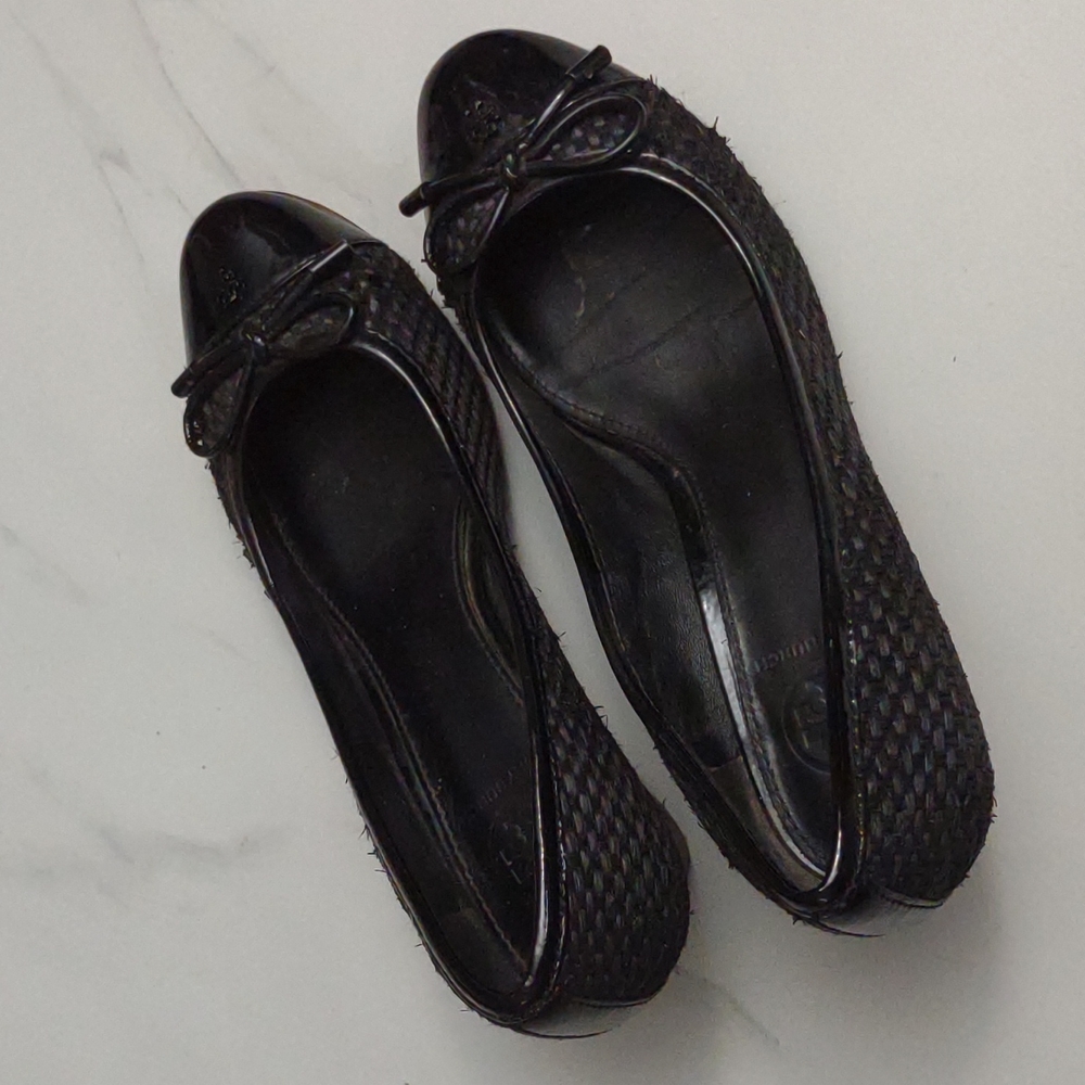 Tory Burch leather sole wedge shoes